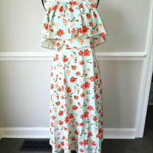 Floral spaghetti strapped sz 10 Alexia Admor dress with thigh high split